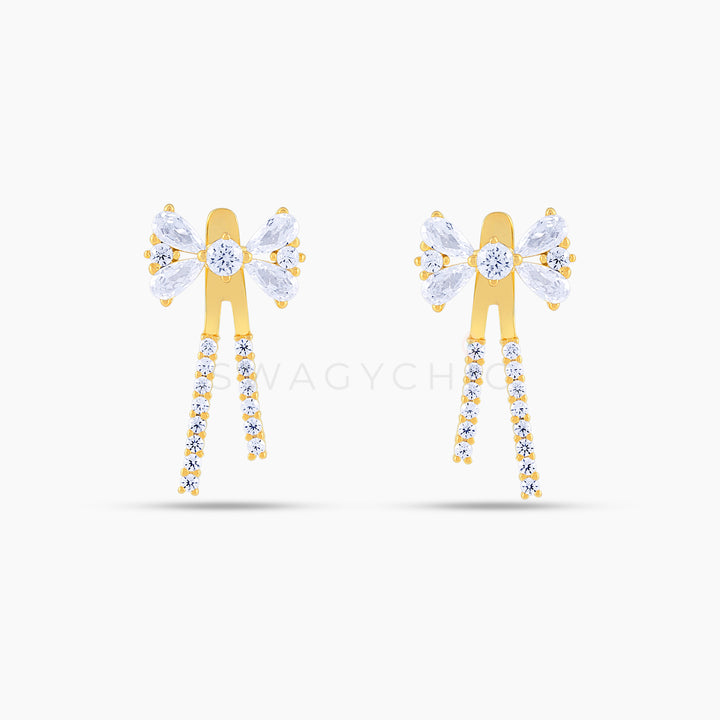 Mini Multi-Stone Bow Ear Jacket - Swagychic