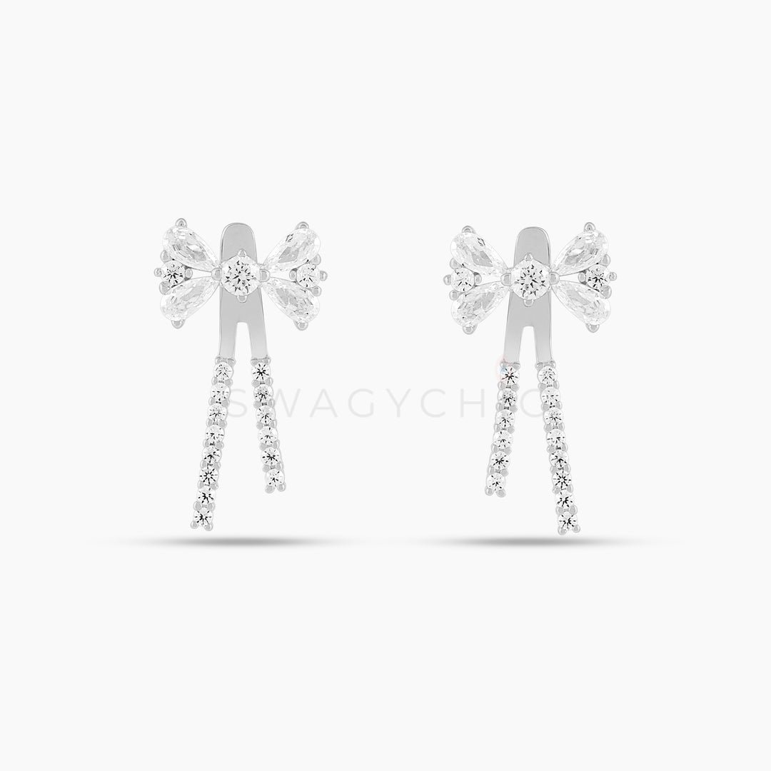 Mini Multi-Stone Bow Ear Jacket - Swagychic