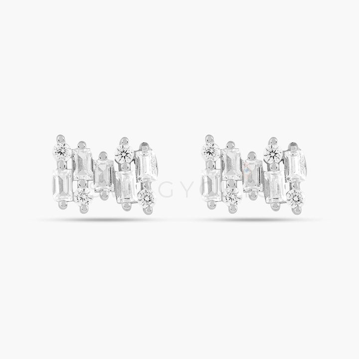 Mini Scattered Baguette Bezel Studs - Swagychic