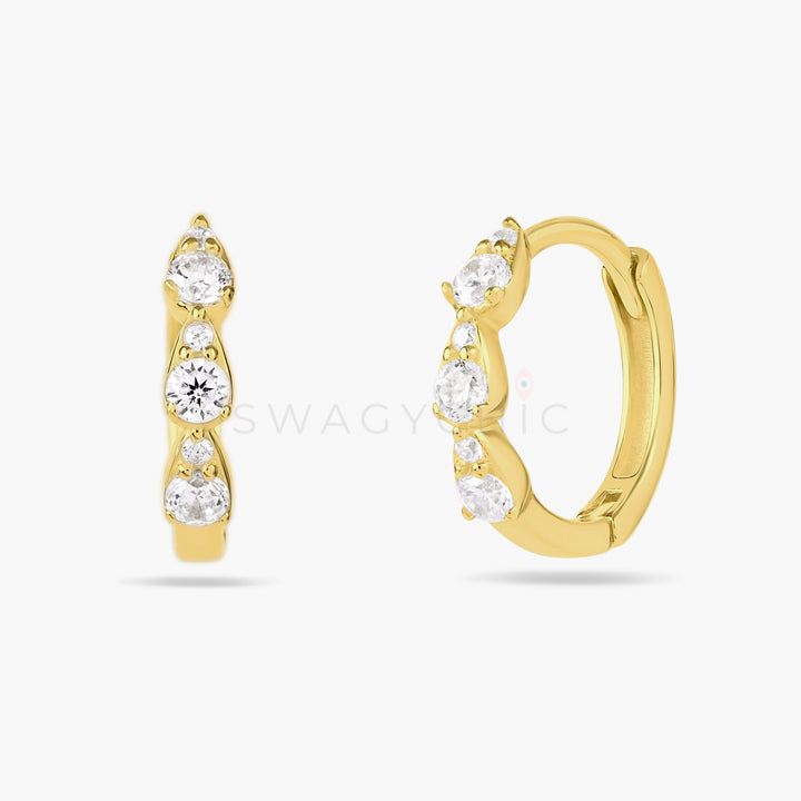 Mini Triple Marquise Huggies - Swagychic