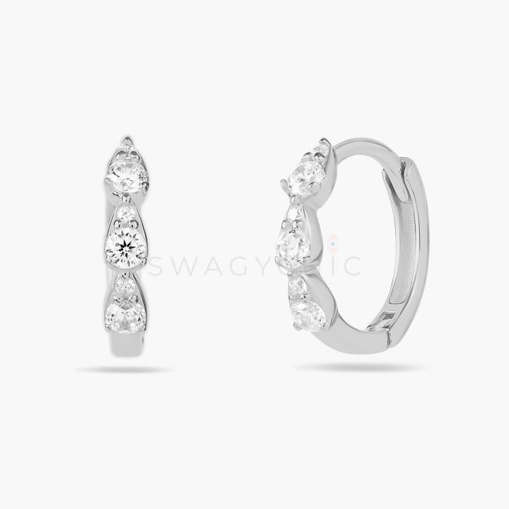 Mini Triple Marquise Huggies - Swagychic