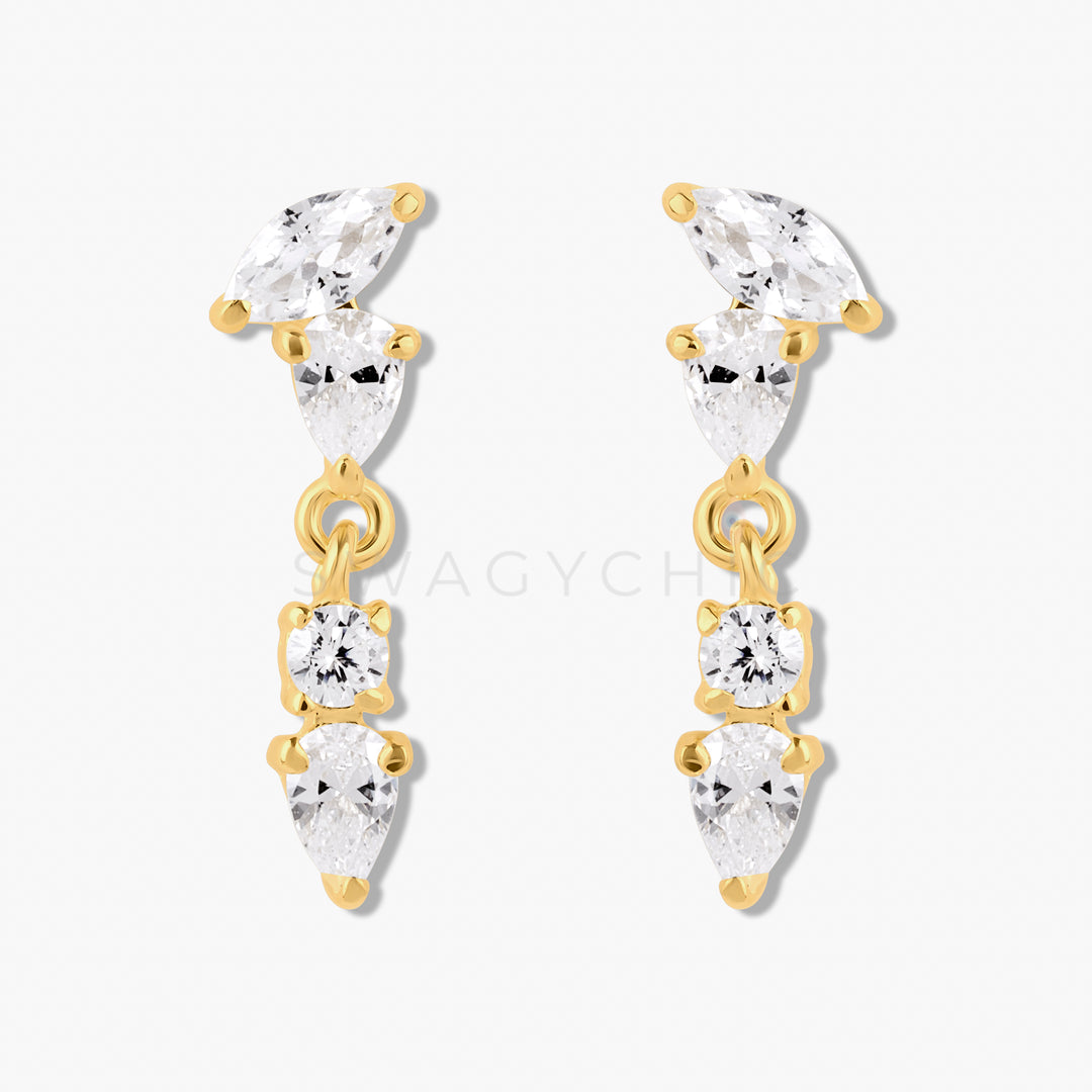 Multi-Stone Drop Studs - Swagychic