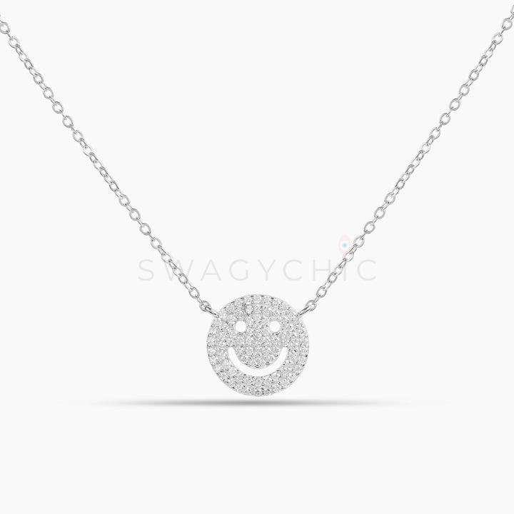 Smiley Pave Necklace - Swagychic