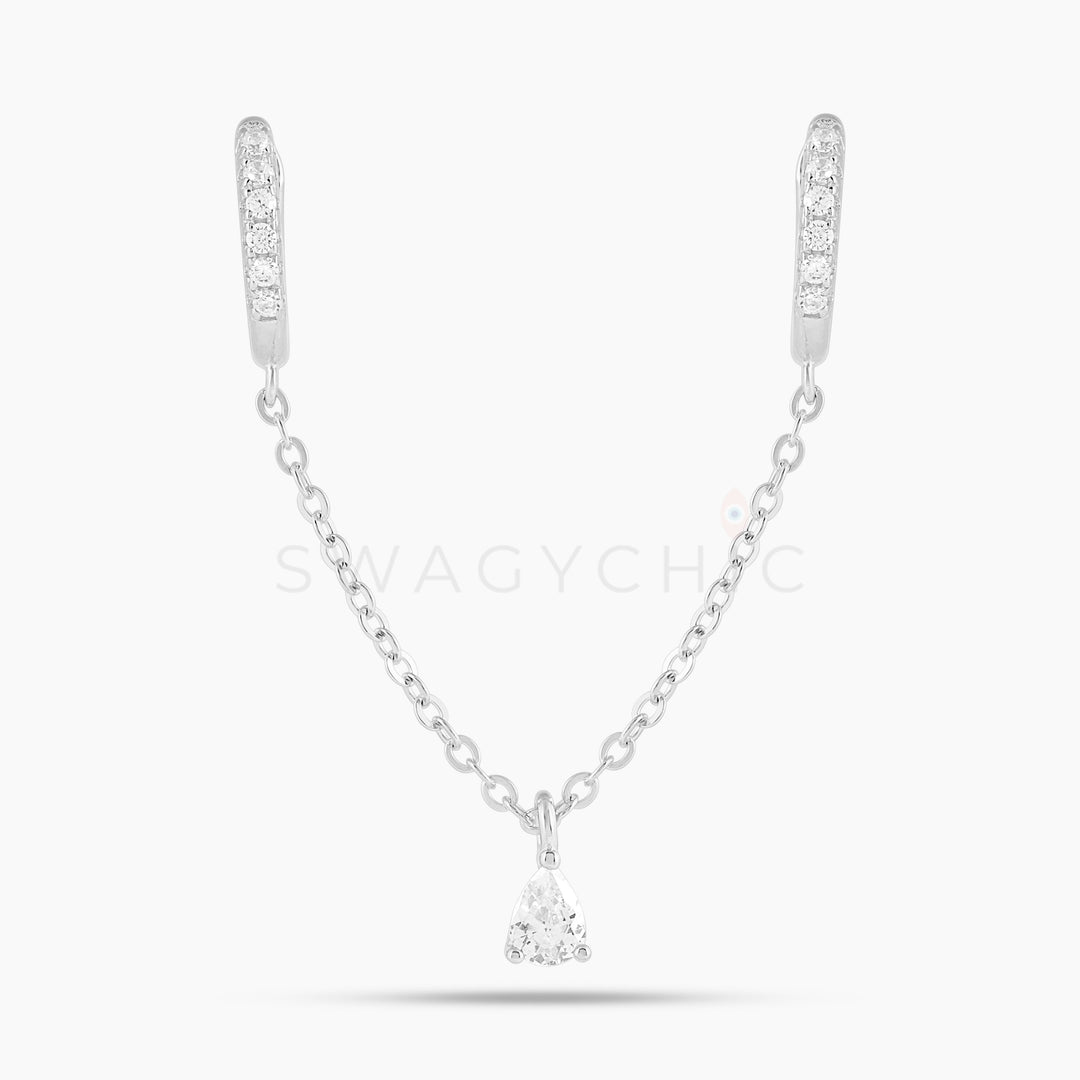 Teardrop Dangle Double Huggie - Swagychic