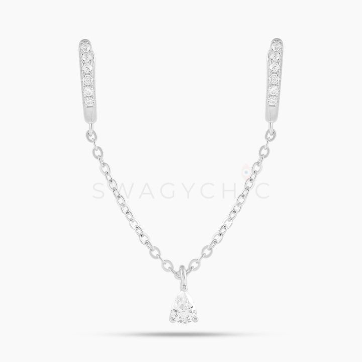 Teardrop Dangle Double Huggie - Swagychic