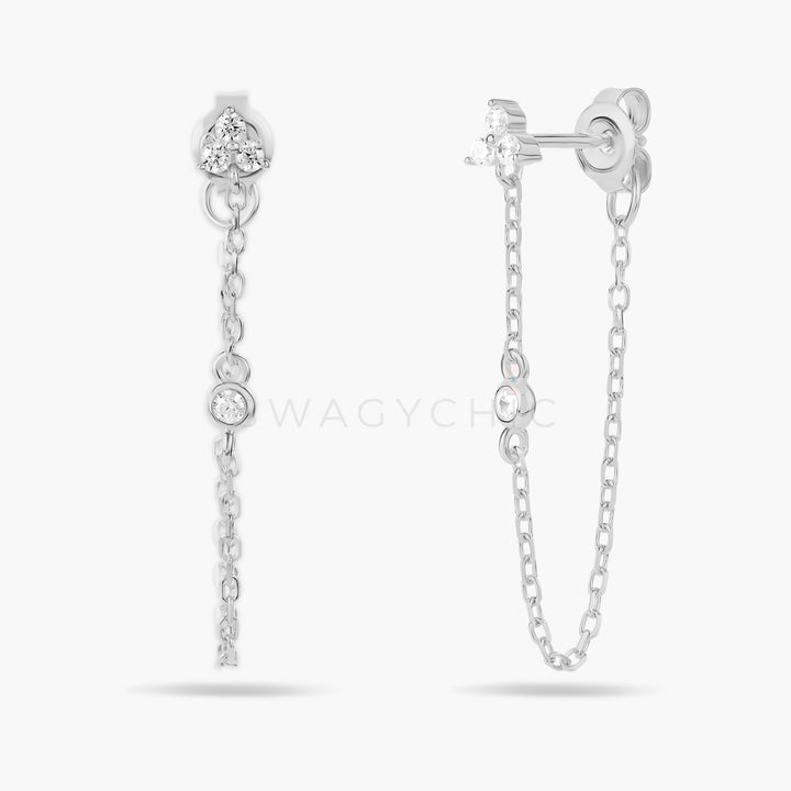 Triple Dot Chain Earrings - Swagychic