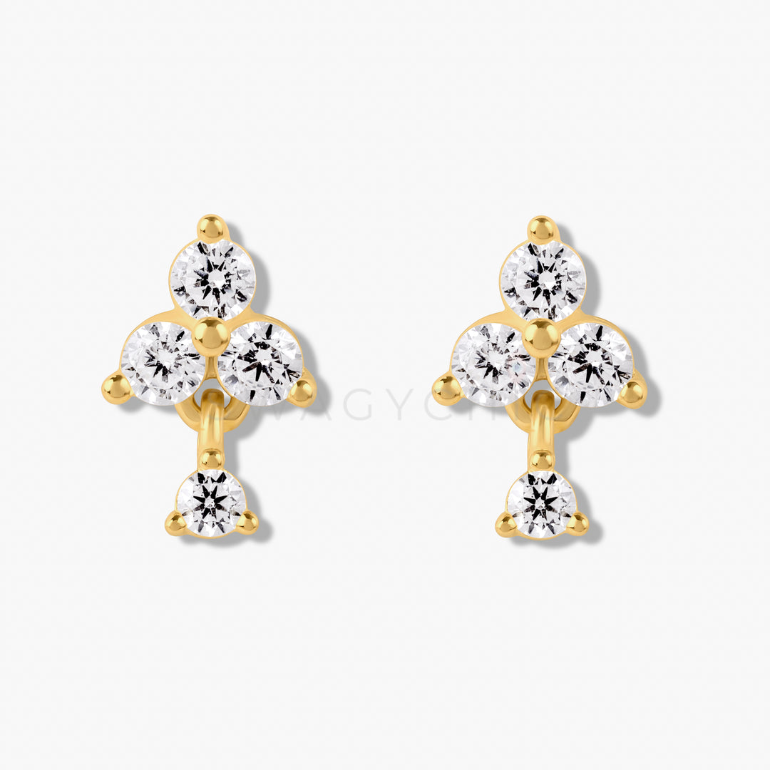Triple Dot Dangle Studs - Swagychic