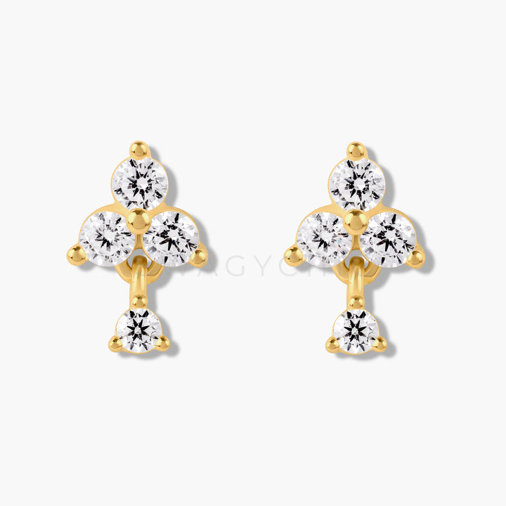 Triple Dot Dangle Studs - Swagychic