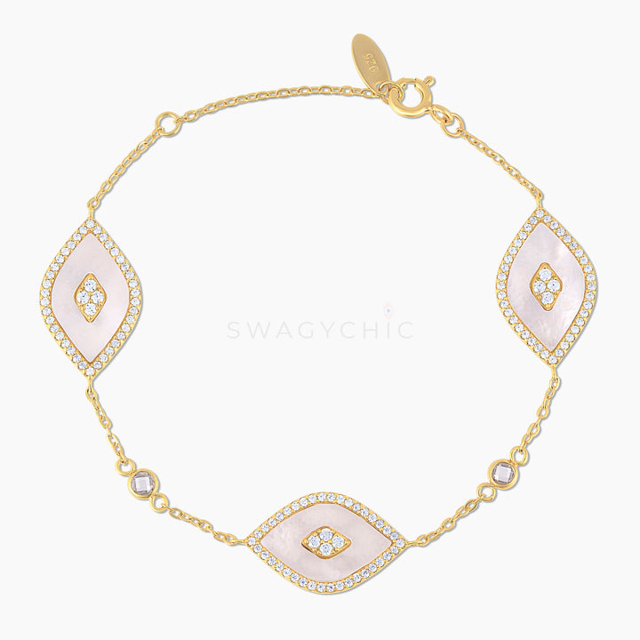 Triple Elevated Eye Mother of Pearl Bracelet - Swagychic