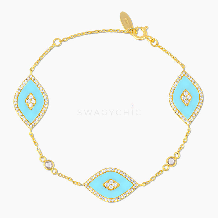 Triple Elevated Eye Turquoise Bracelet - Swagychic