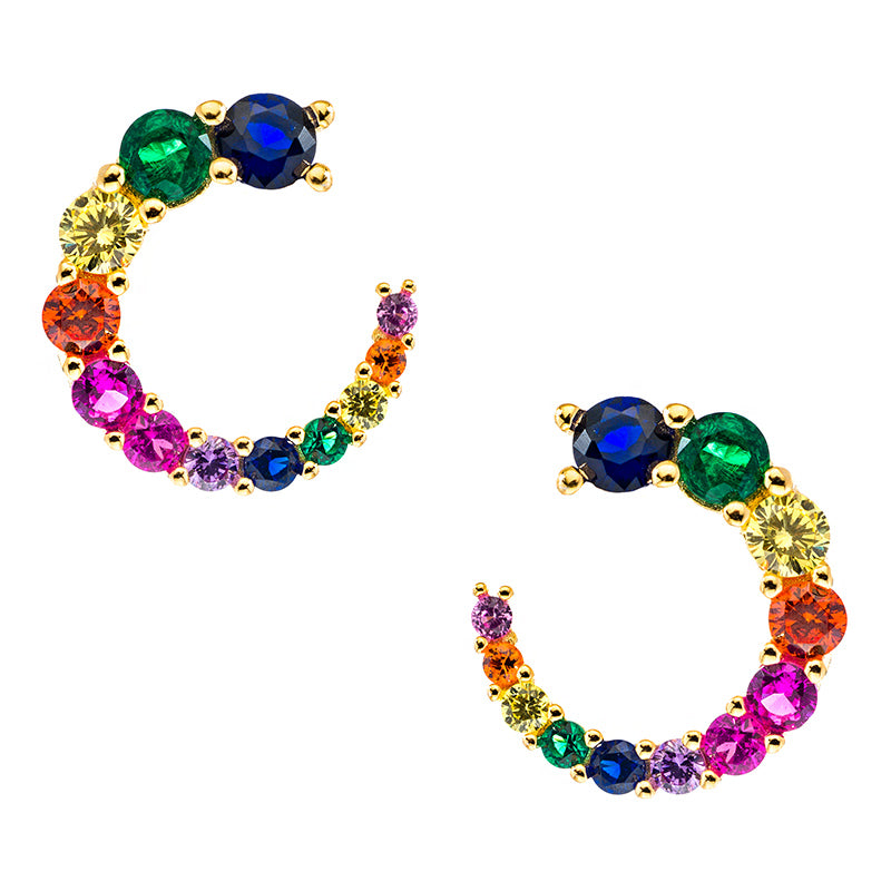 Curved Rainbow Earring