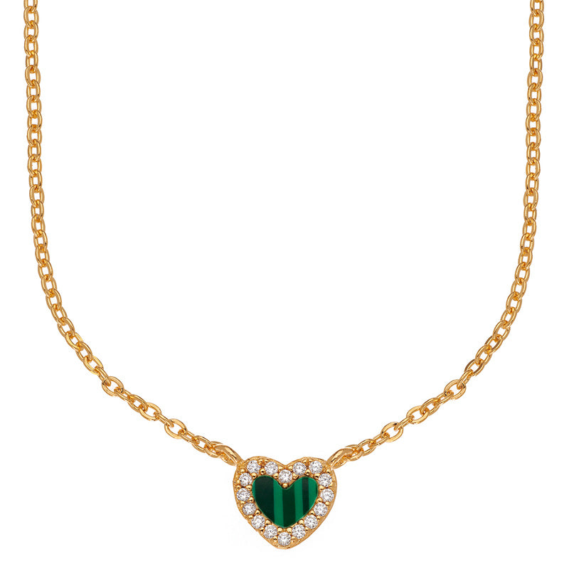 Mini Natural Stone Heart Necklace - Swagychic