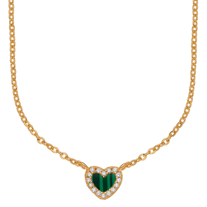 Mini Natural Stone Heart Necklace - Swagychic