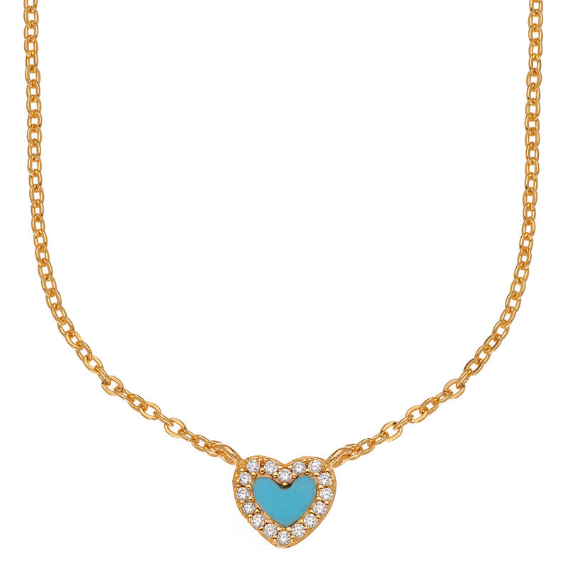 Mini Natural Stone Heart Necklace - Swagychic