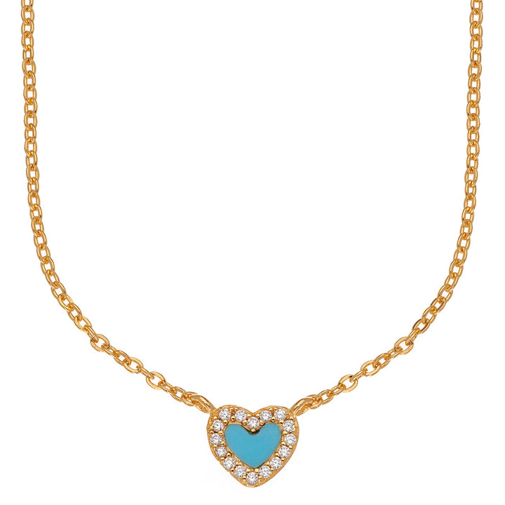 Mini Natural Stone Heart Necklace - Swagychic