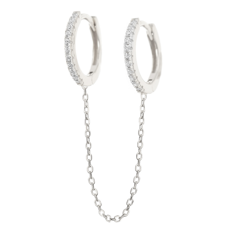 Silver Double Huggie - Swagychic